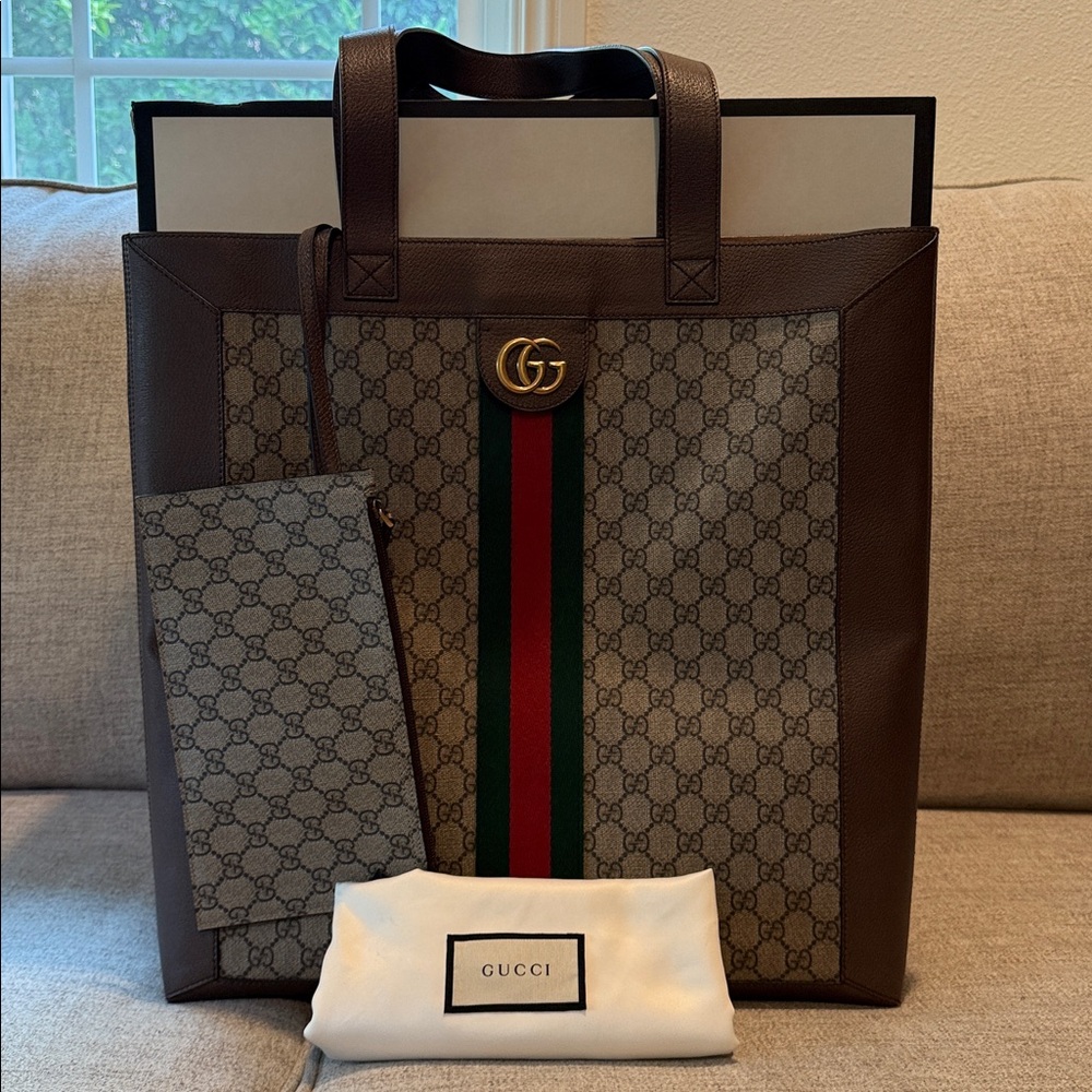Gucci Ophidia Vertical Shopping Tote- New With Box - Picture 2 of 15